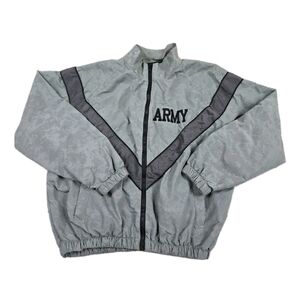 US Army IPFU Jacket Mens M Gray Camouflage Physical Fitness Uniform PT Gorpcore